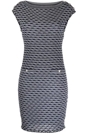CHANEL Vestido tejido con motivo en jacquard
