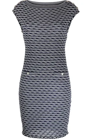 CHANEL Vestido tejido con motivo en jacquard