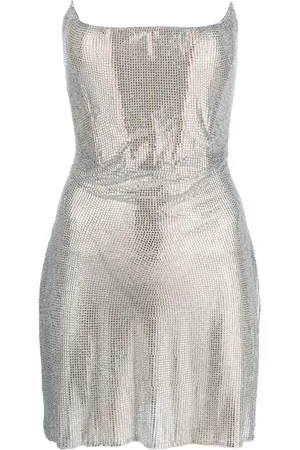GIUSEPPE DI MORABITO Vestido corto estilo strapless con detalles de strass