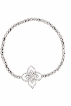 Roberto Coin Pulsera Princess Flower Dubai en oro blanco de 18kt con diamantes