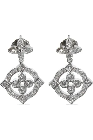 LOUIS VUITTON Aretes Dentelle en oro blanco de 18kt con diamantes