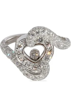 Chopard Anillo Happy Diamond Heart en oro blanco de 18kt con diamante