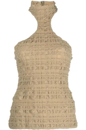 Nanushka Top de tejido seersucker