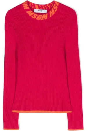 Msgm Suéter tejido de canalé en intarsia