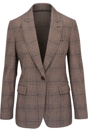 Brunello Cucinelli Blazer con botones y motivo de cuadros