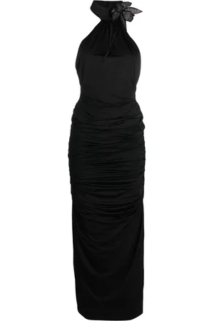 GIUSEPPE DI MORABITO Vestido de fiesta con aplique floral y cuello halter