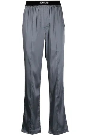 Tom Ford Pantalones satinados con logo en la pretina