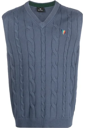 Paul Smith Chaleco en tejido de ochos y logo bordado