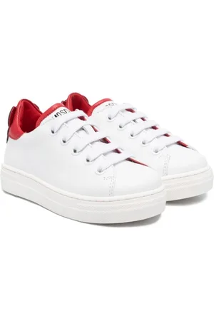 Moschino Tenis con ribete en contraste y motivo Teddy Bear