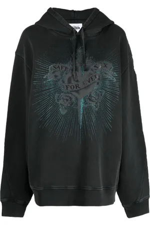 Jean Paul Gaultier Hoodie con detalles de cristal