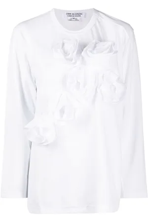 Comme des Garçons Playera manga larga con aplique floral