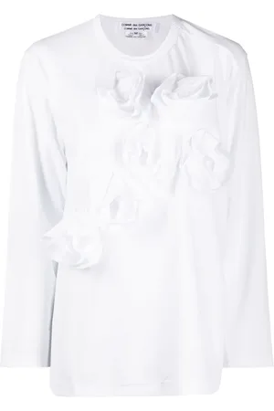 Comme des Garçons Playera manga larga con aplique floral