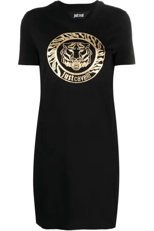 Roberto Cavalli Playera con logo afelpado