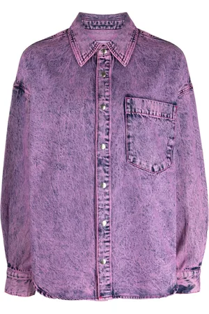 Izzue Camisa de mezclilla con efecto blanqueado