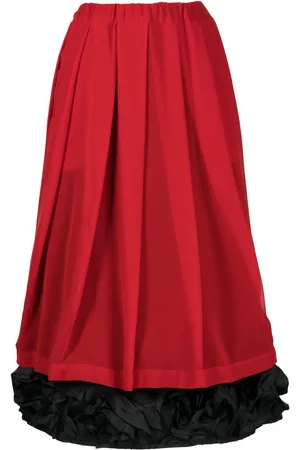 Comme des Garçons Falda midi con ribete de volantes