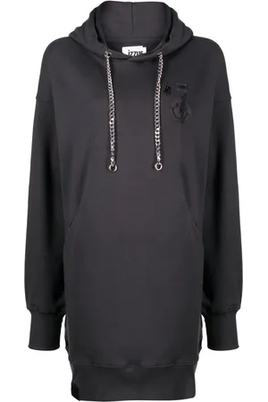 Izzue Vestido estilo sudadera con logo bordado
