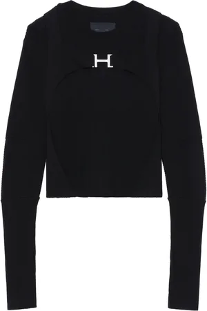 HELIOT EMIL Suéter con diseño de paneles y logo estampado