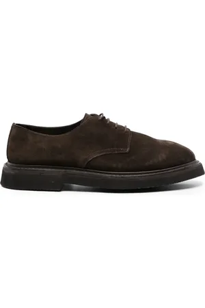Premiata Zapatos derby de gamuza con logo bordado
