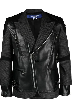 JUNYA WATANABE Blazer con paneles en contraste y motivo pied de poule