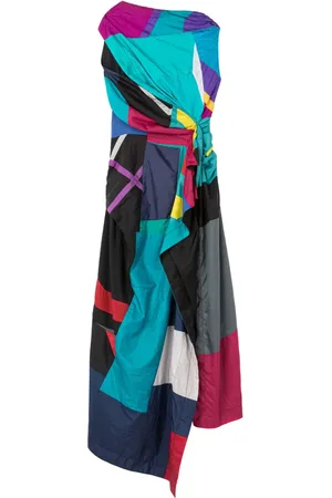 AZ FACTORY Vestido asimétrico con estampado geométrico