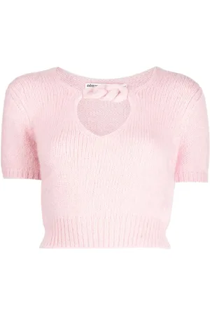 Alexander Wang Top tejido con diseño corto y detalle de cadena