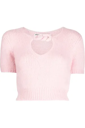 Alexander Wang Top tejido con diseño corto y detalle de cadena