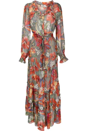AMIR SLAMA Vestido de seda con estampado floral de x Cesca Civita