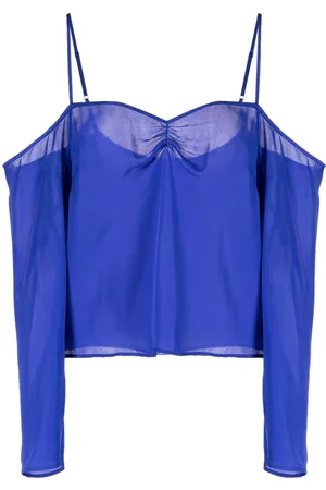 FLEUR DU MAL Top de georgette con hombros descubiertos