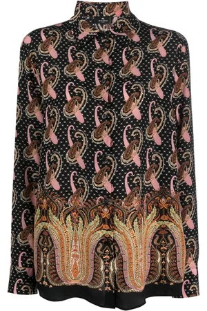 Etro Camisa de seda con estampado de cachemira