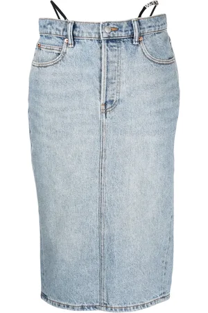 Alexander Wang Falda de mezclilla con tirade de tanga