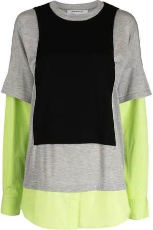 ENFÖLD Blusa a capas con diseño patchwork