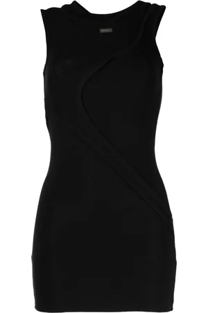 HELIOT EMIL Vestido tejido de canalé con detalle de aberturas