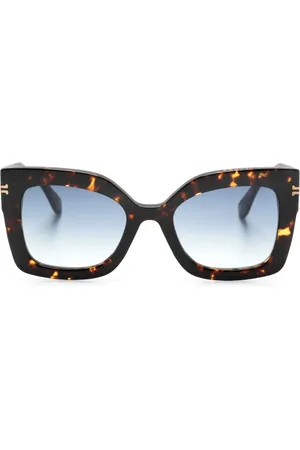 Marc Jacobs Lentes de sol con armazón rectangular estilo carey