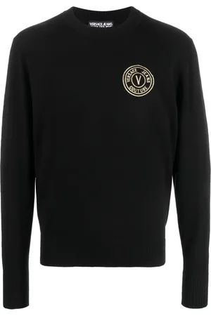 VERSACE Suéter tejido con logo bordado