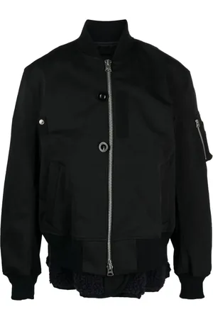 SACAI Chamarra bomber a capas con cuello mao