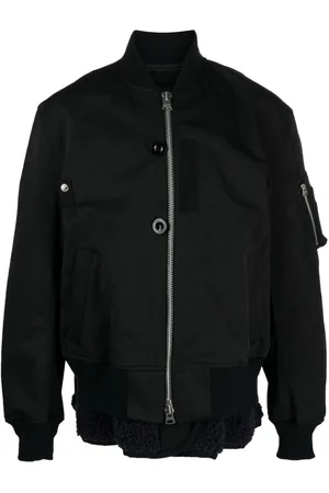 SACAI Chamarra bomber a capas con cuello mao
