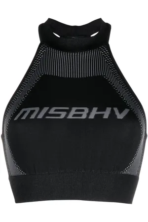 MISBHV Top corto con logo en jacquard