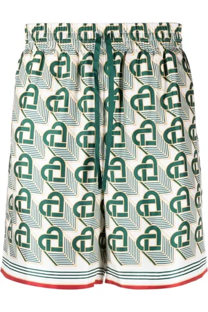 Casablanca Bermudas de seda Heart Monogram