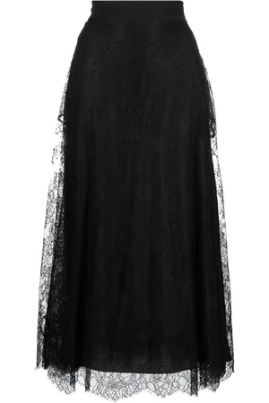 Elie saab Falda midi con encaje floral