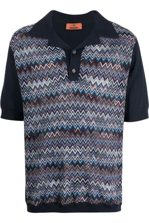 Missoni Playera tipo polo tejida de canalé con motivo en zigzag