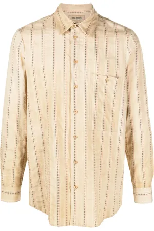 UMA WANG Camisa manga larga con rayas estampadas