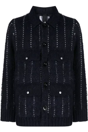 SACAI Sobrecamisa de bouclé con motivo de rayas