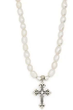 EMANUELE BICOCCHI Collar de perlas con cruz