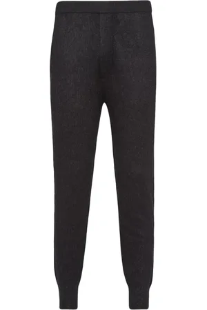 Prada Pantalones de cachemira de tejido fino