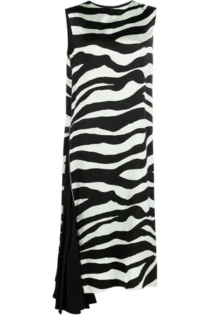 Jil Sander Vestido midi con estampado de cebra