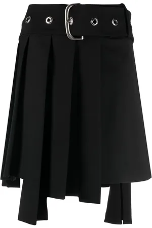 OFF-WHITE Falda corta con diseño plisado y dobladillo asimétrico