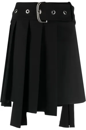 OFF-WHITE Falda corta con diseño plisado y dobladillo asimétrico