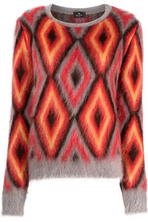 Etro Suéter tejido en intarsia con cuello redondo