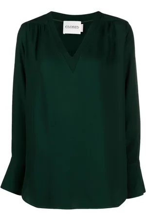 Closed Blusa con detalle de volantes y cuello en V