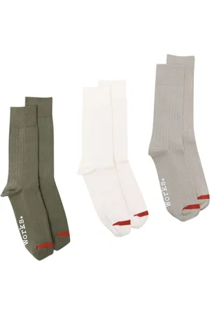 Universal Works Set de calcetines tejidos de canalé con logo bordado